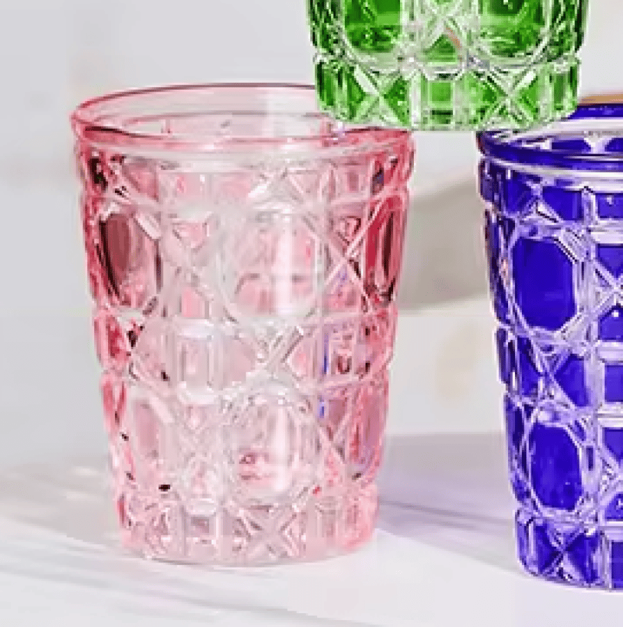 كوب زجاجي بطابع تراثي 240 مل - الوان متعددة | Glass CUP