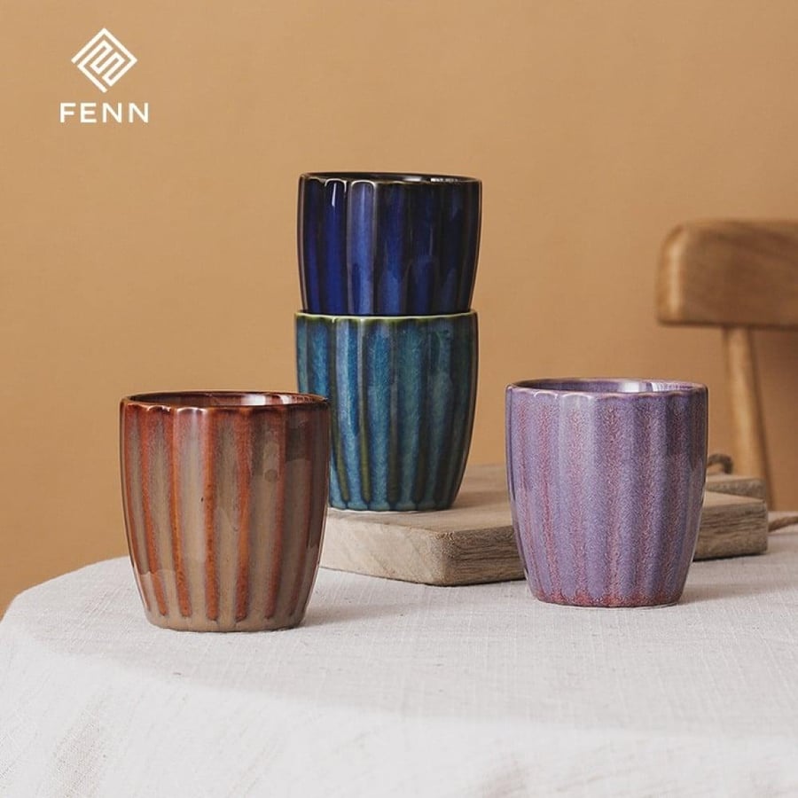كوب سانسا مخطط 180 مل - 4 الوان | CUP CERAMIC