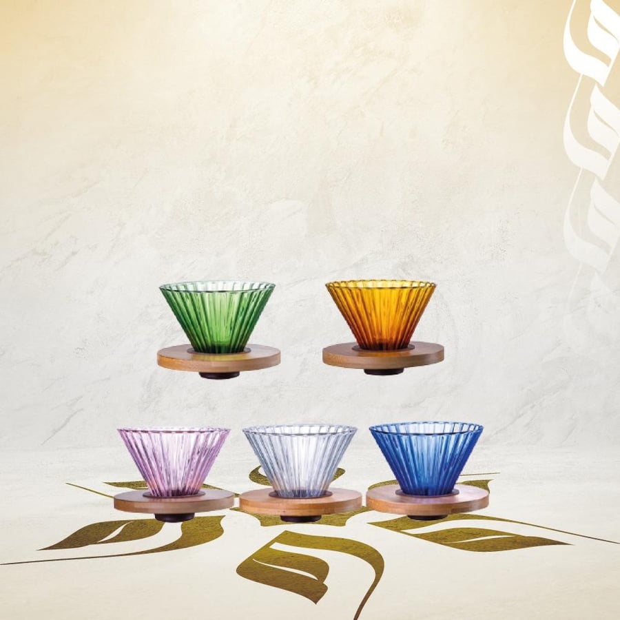 قمع تقطير V60 زجاج بلمسة خشبية - 01 | V60 Dripper