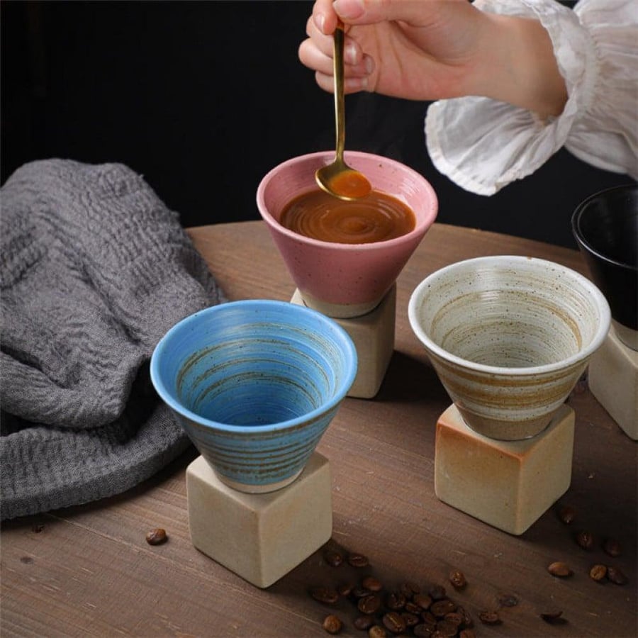 كوب مخروطي مع قاعدة - الوان متعددة | CUP CERAMIC