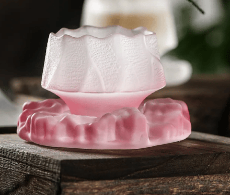 كوب زجاجي مع صحن 55 مل - الوان متعددة | Glass CUP