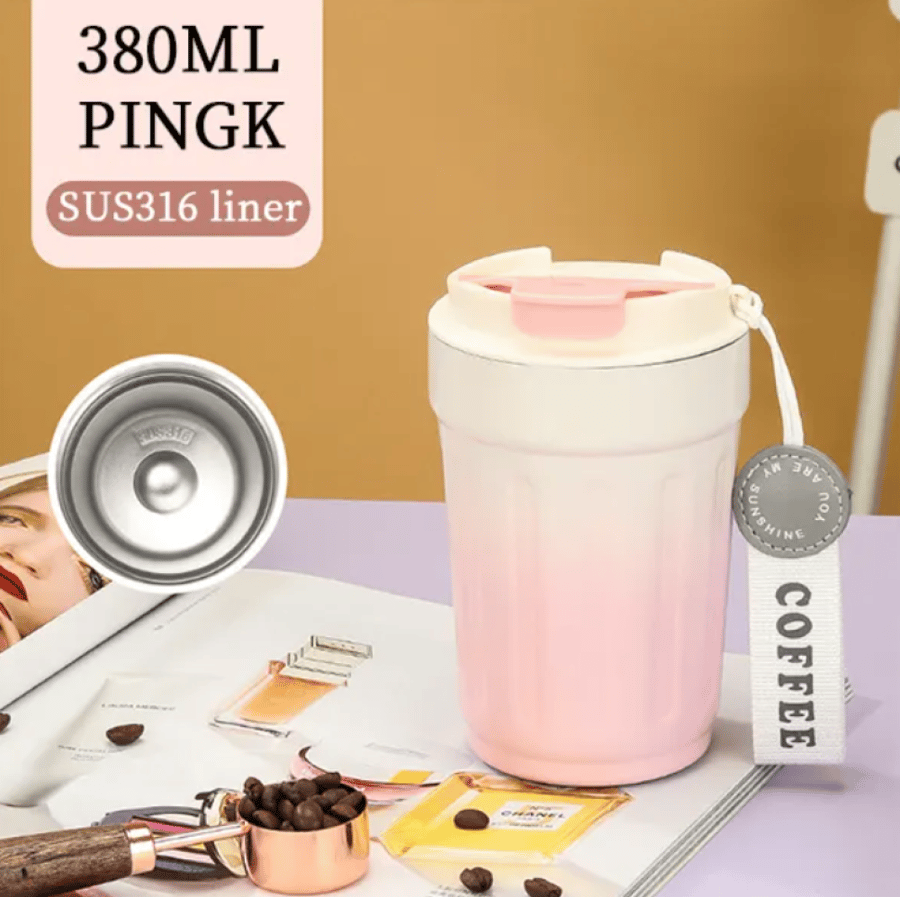 كوب ستيل مطلي بالسيراميك حافظ للحرارة - الوان مختلفة | 12oz