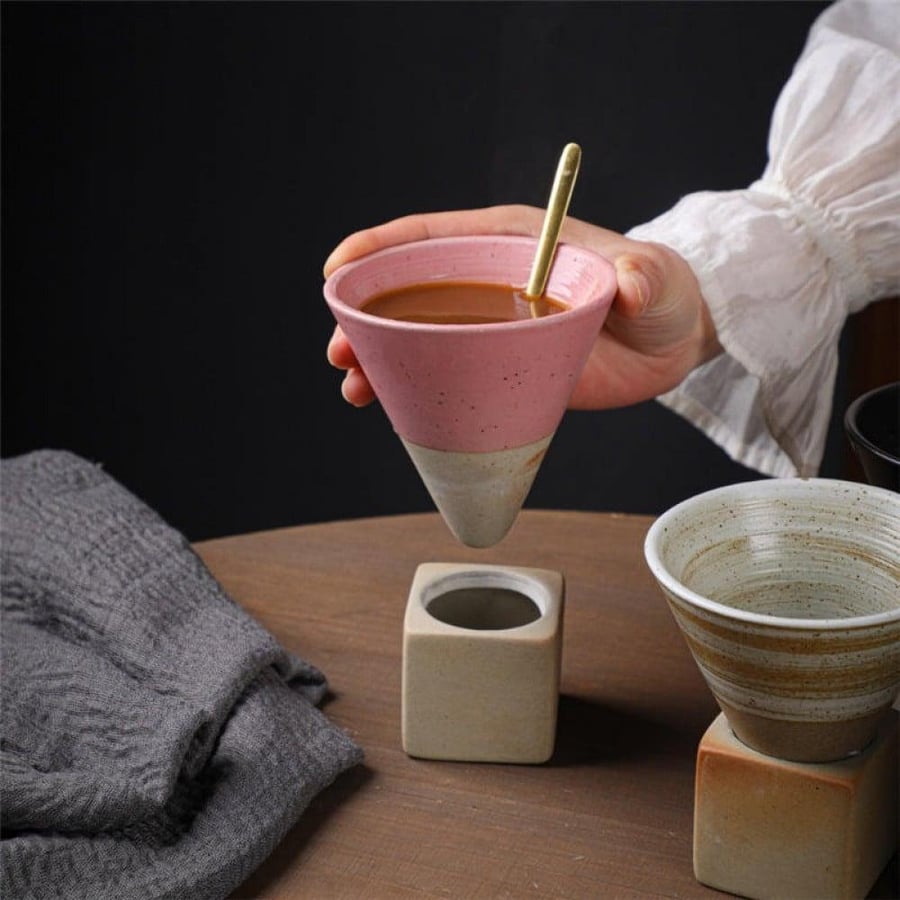 كوب مخروطي مع قاعدة - الوان متعددة | CUP CERAMIC