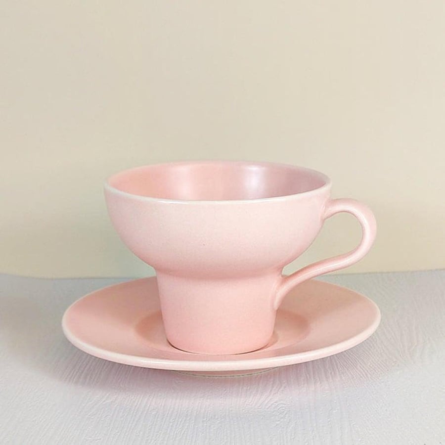 كوب سيراميك فخار مع صحن 150 مل | CERAMIC Pottery