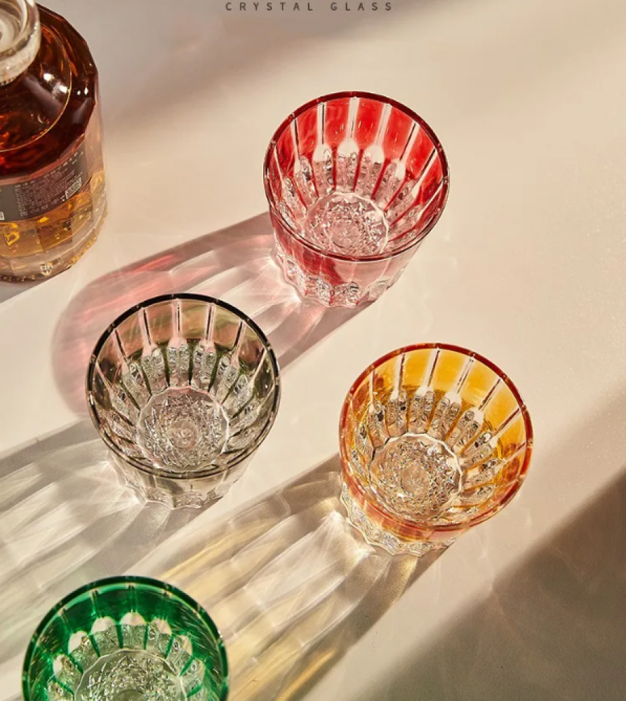 كوب زجاجي كريستال 200 مل - الوان متعددة | Glass CUP