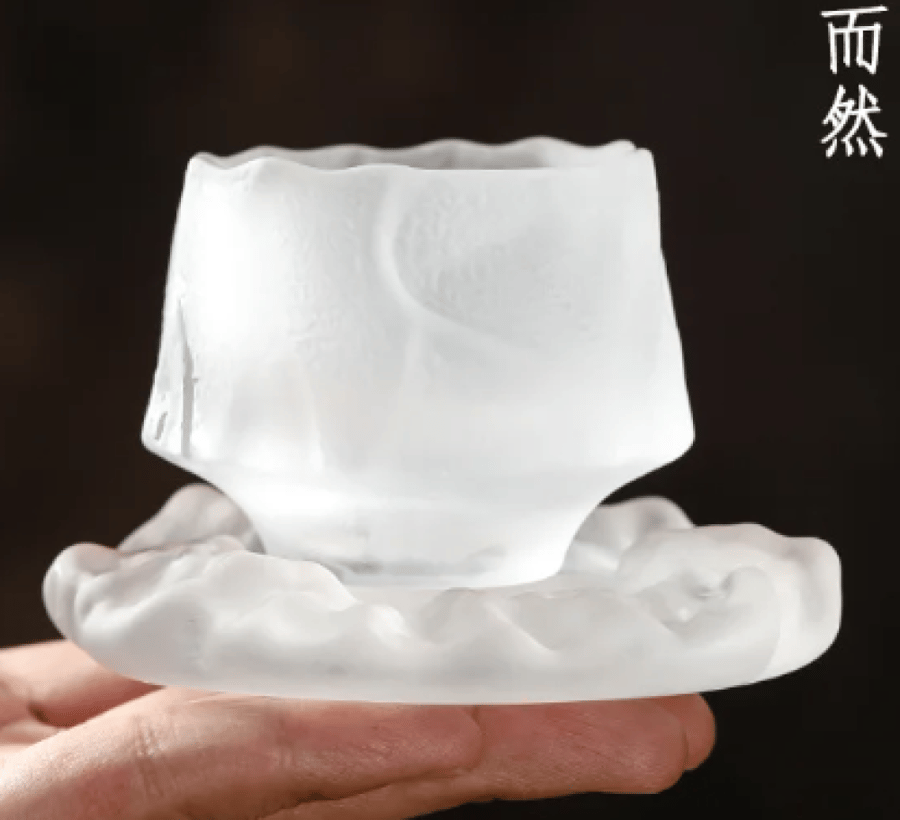 كوب زجاجي مع صحن 55 مل - الوان متعددة | Glass CUP