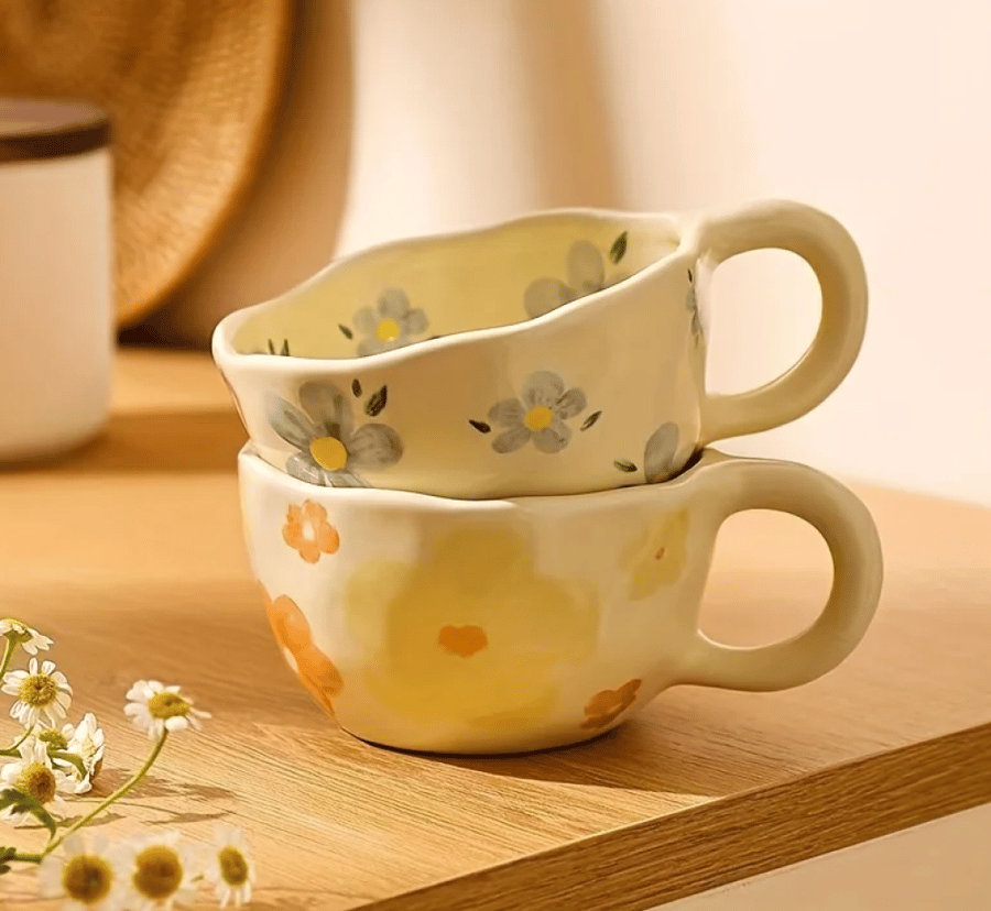 كوب سيراميك مع رسومات بنمط الورد - رسومات مختلفة | CERAMIC CUP