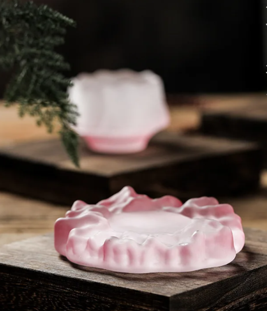 كوب زجاجي مع صحن 55 مل - الوان متعددة | Glass CUP