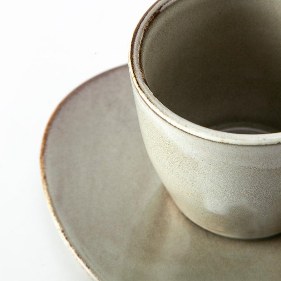 كوب سيراميك بيج مع صحن 210 مل | CERAMIC GREEN