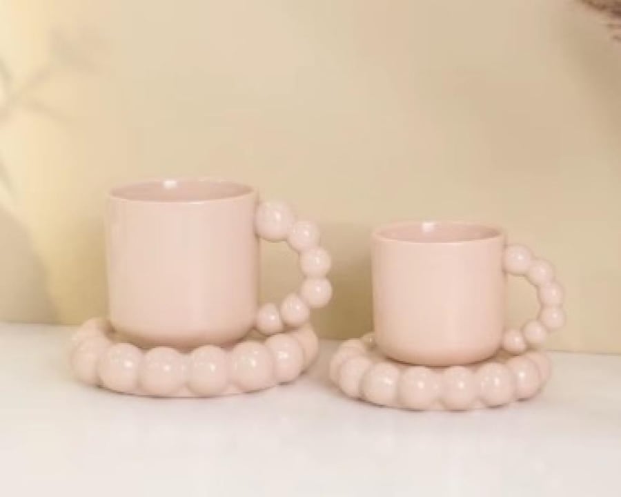 كوب حبات اللؤلؤ - الوان مختلفة | CERAMIC CUP