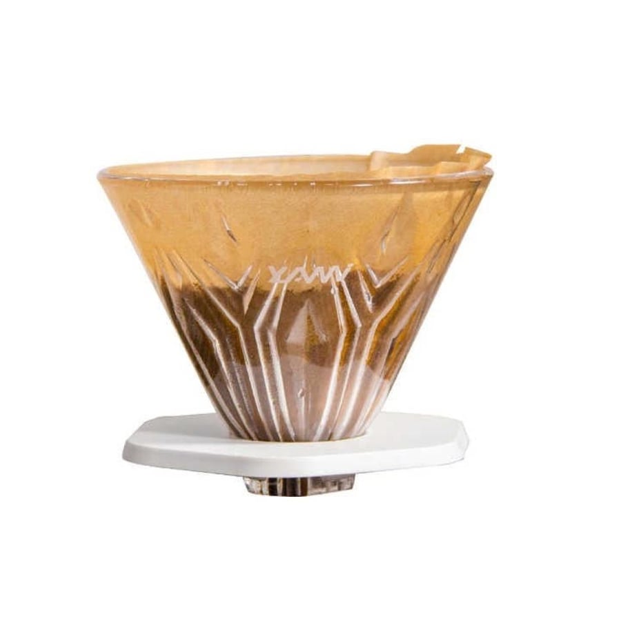 قمع تقطير V60 زجاجي مع قاعدة | V60 Dripper