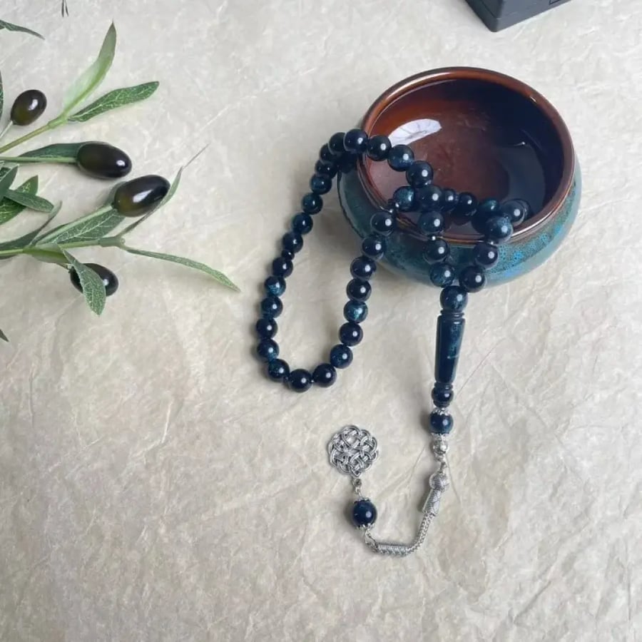 مسبحة إسلامية 10 ملم 45 أكريليك تقليد شمع العسل ضوء النجوم سوار أذن واحد TASBIH ، مسبحة صلاة في الشرق الأوسط