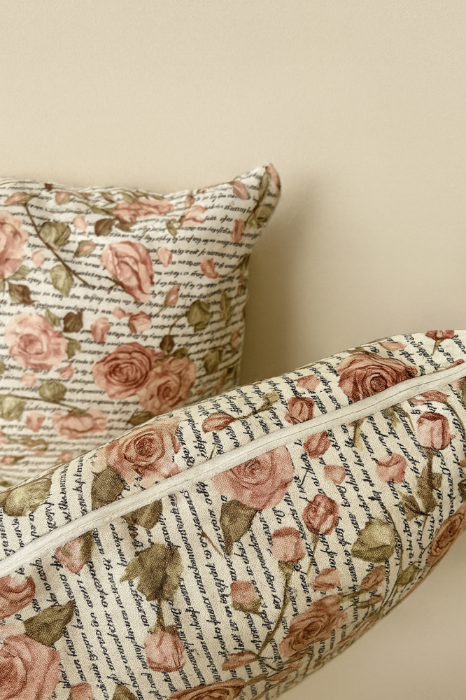 Pillow cushions stuffed with floral prints