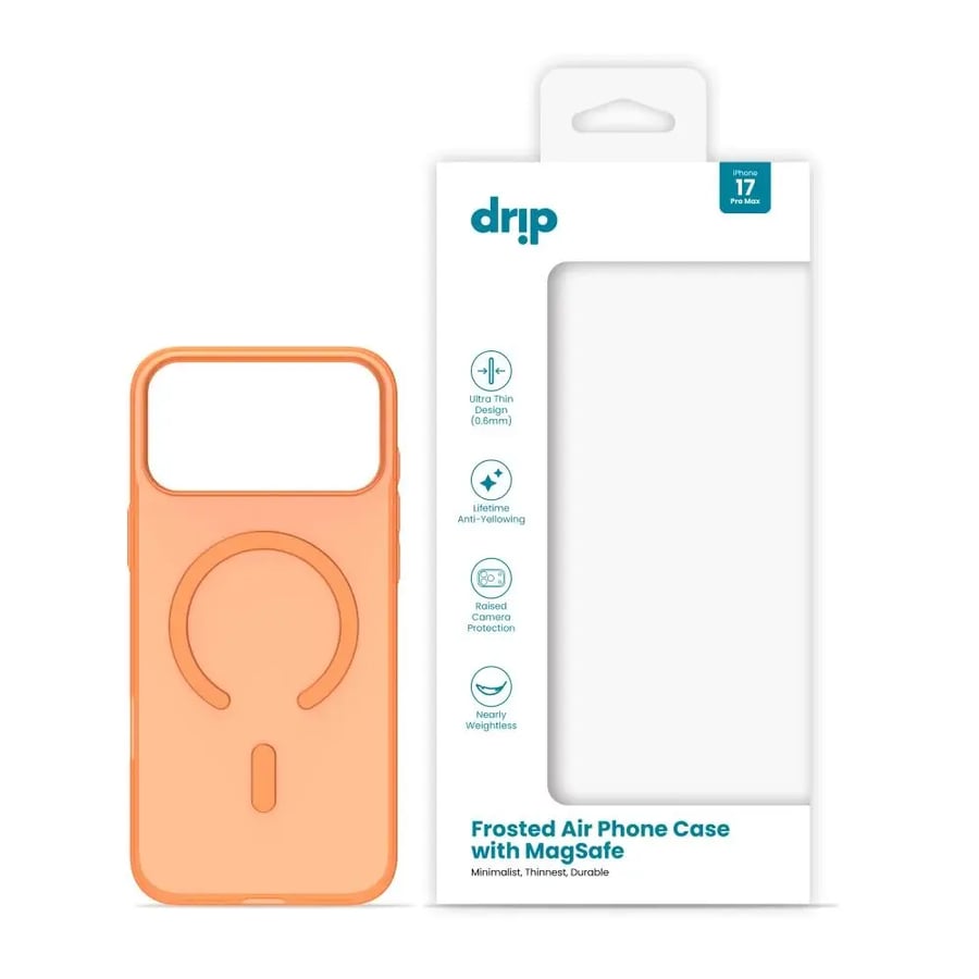 خلفيه ايفون 17ماكس برتقالى drip