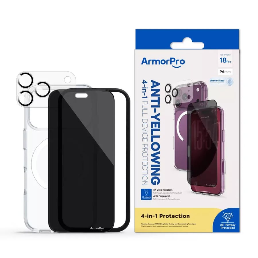 بكج ايفون 18برو ماكس لقافة 4*1 ARMOR PRO