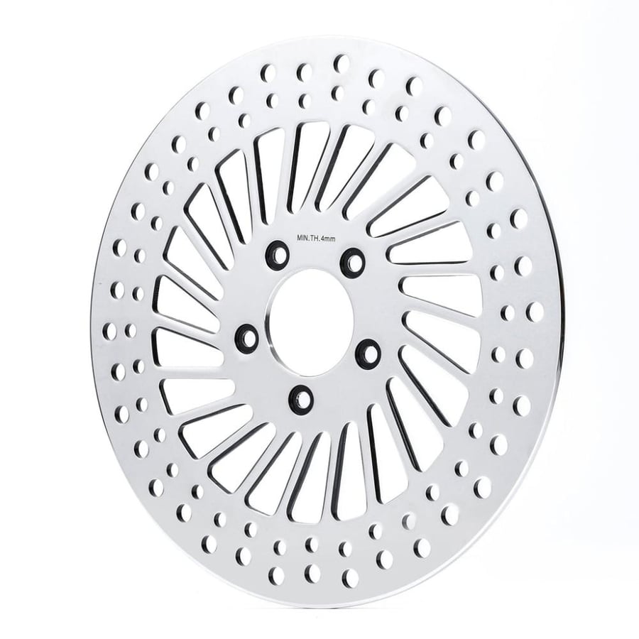 TCMT 11.5" Front Left Brake Rotor Fit For Harley Touring Dyna Softail Sportster هوب أمامي لون كروم لدراجات هارلي تورينق سوفتيل داينا سبوستر
