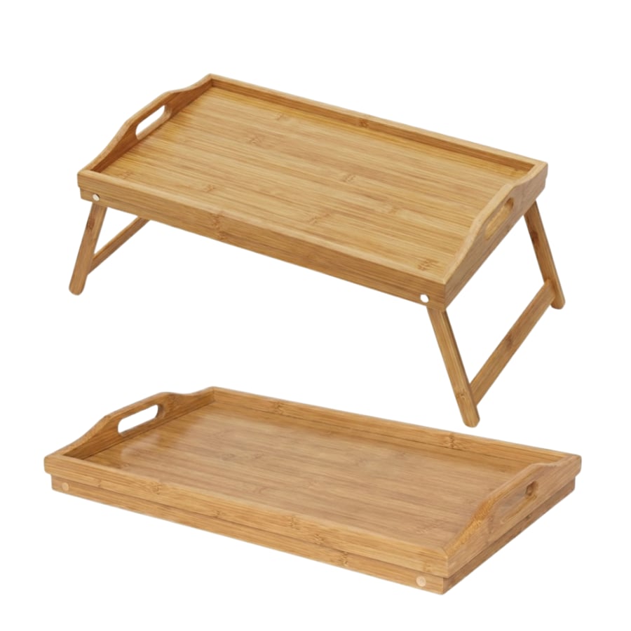 Wooden bed table foldable from bamboo wood