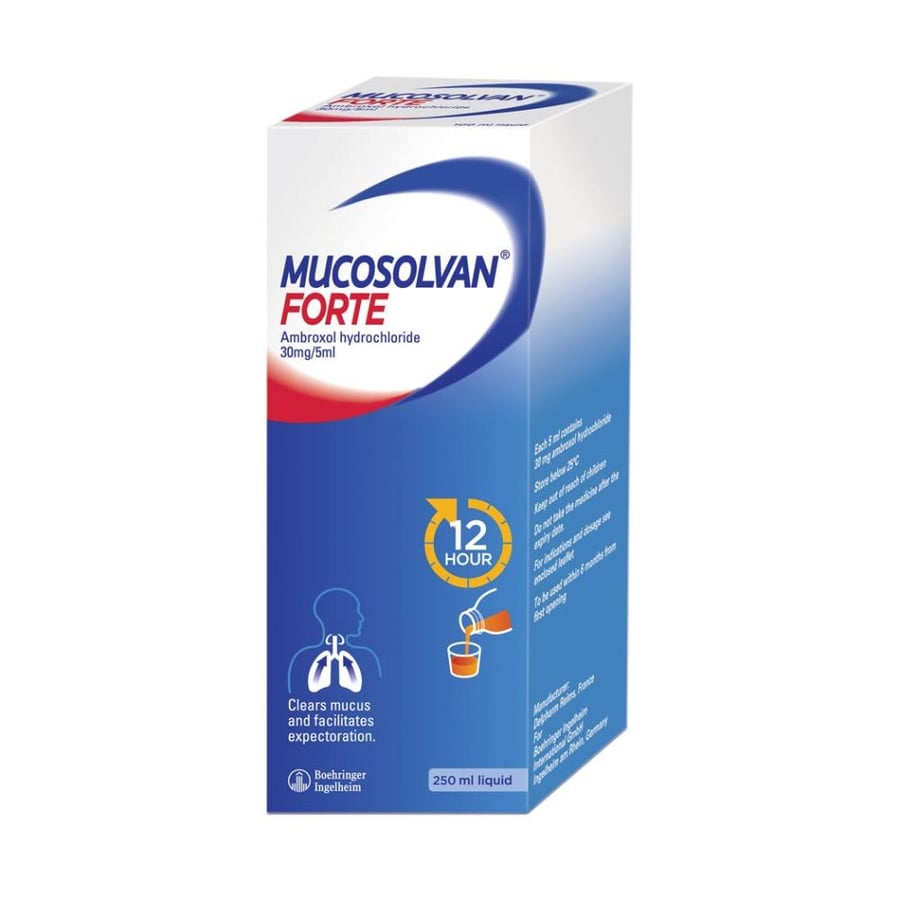 شراب Mucosolvan Forte 30 mg أمبروكسول 250 مل