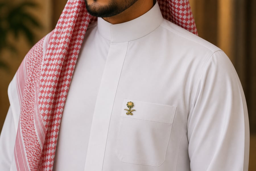 بروش سيفين و نخلة ذهبي