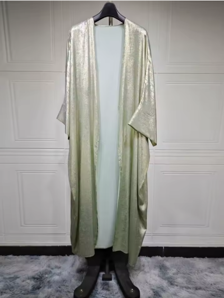 طقم ساتان لامع مفتوح كيمونو