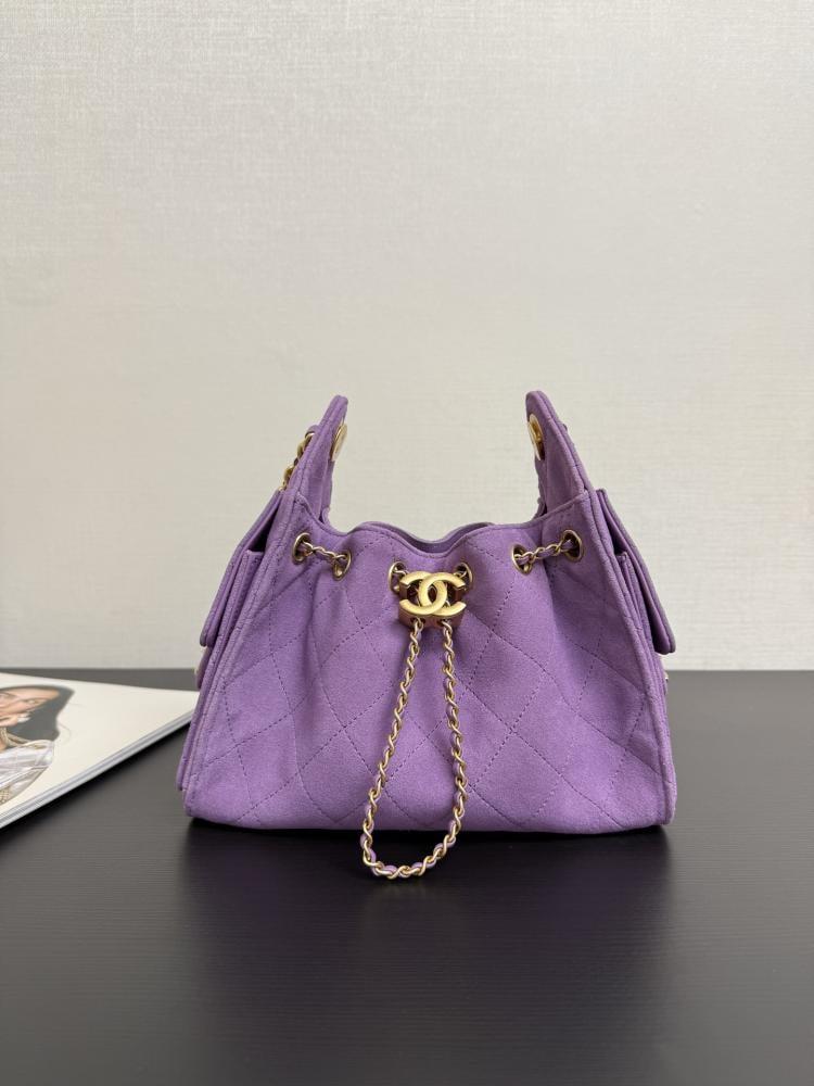 Chanel Quilted Drawstring Tote Bag