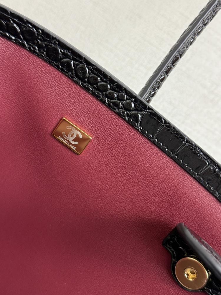 Chanel Croc-Embossed Leather Tote Bag