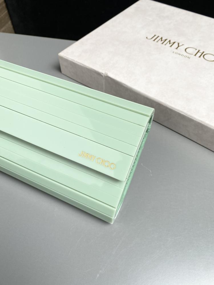 Jimmy Choo Structured Glitter Ribbed Clutch