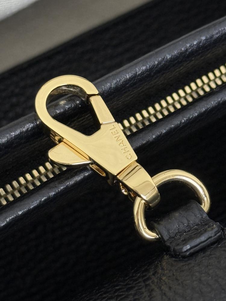 Chanel Quilted Grained Leather East-West Flap Bag