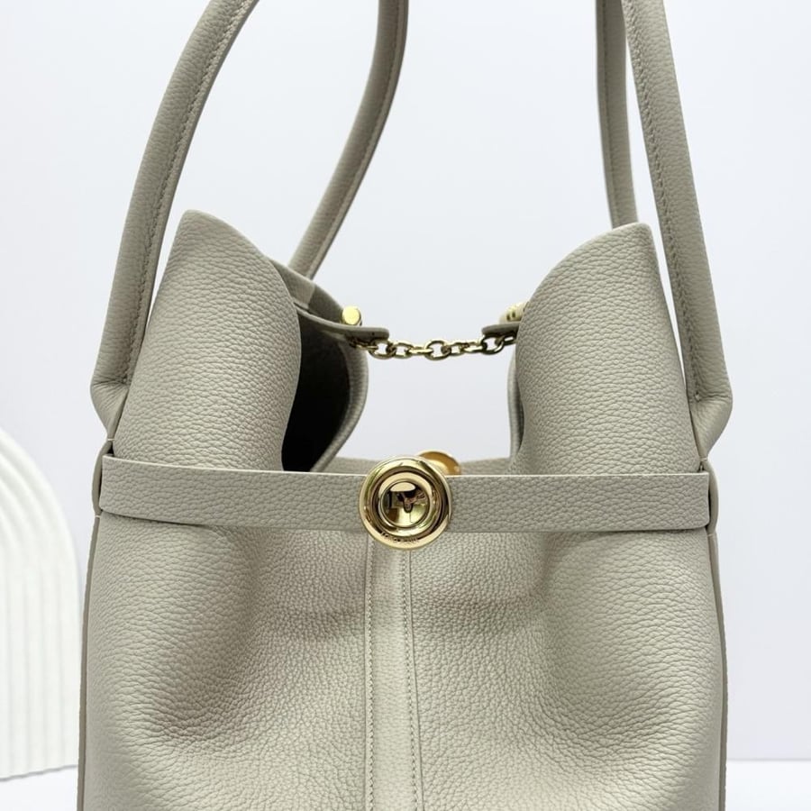 Loro Piana Large Grained Leather Tote Bag