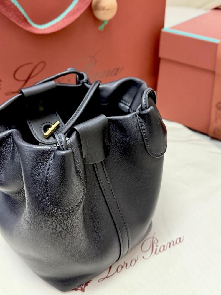 Loro Piana Bale Softy Drawstring Bucket Bag