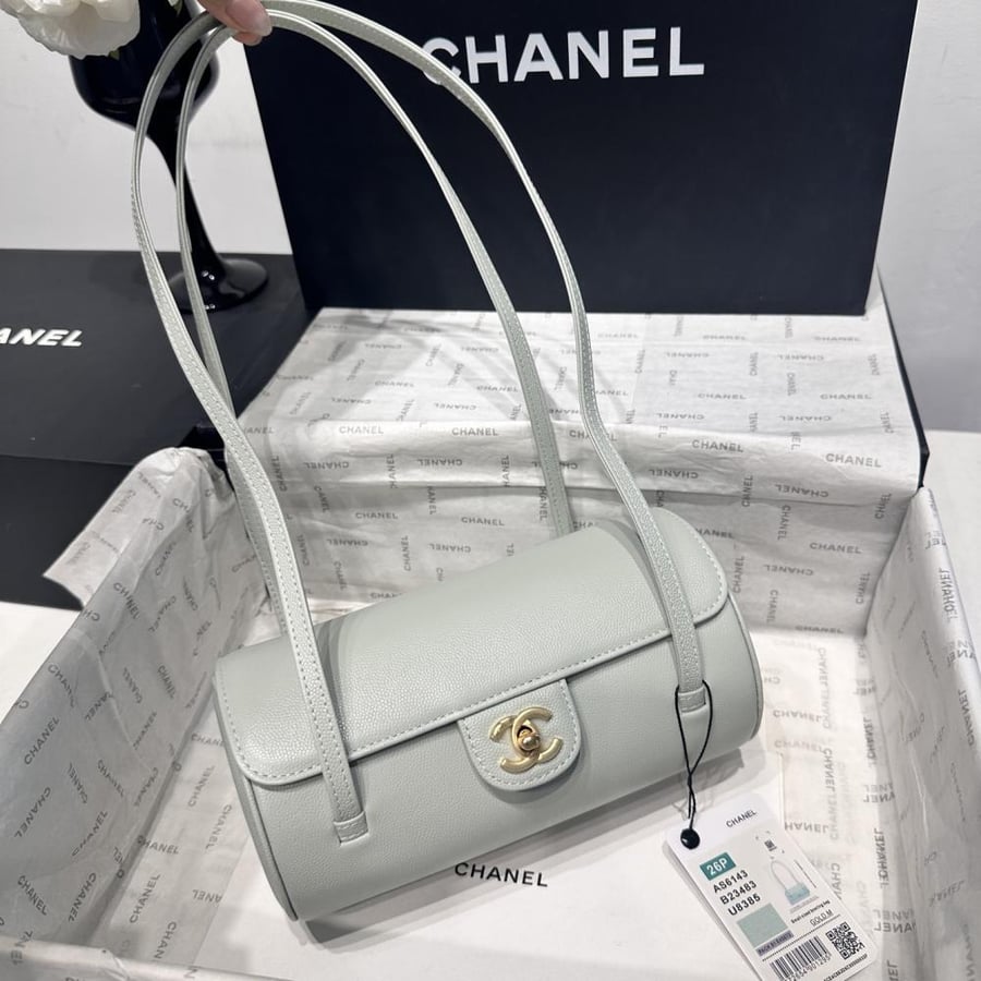 Chanel Grained Leather Cylindrical Bag