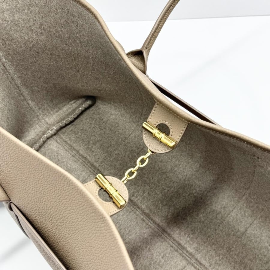 Loro Piana Large Grained Leather Tote Bag