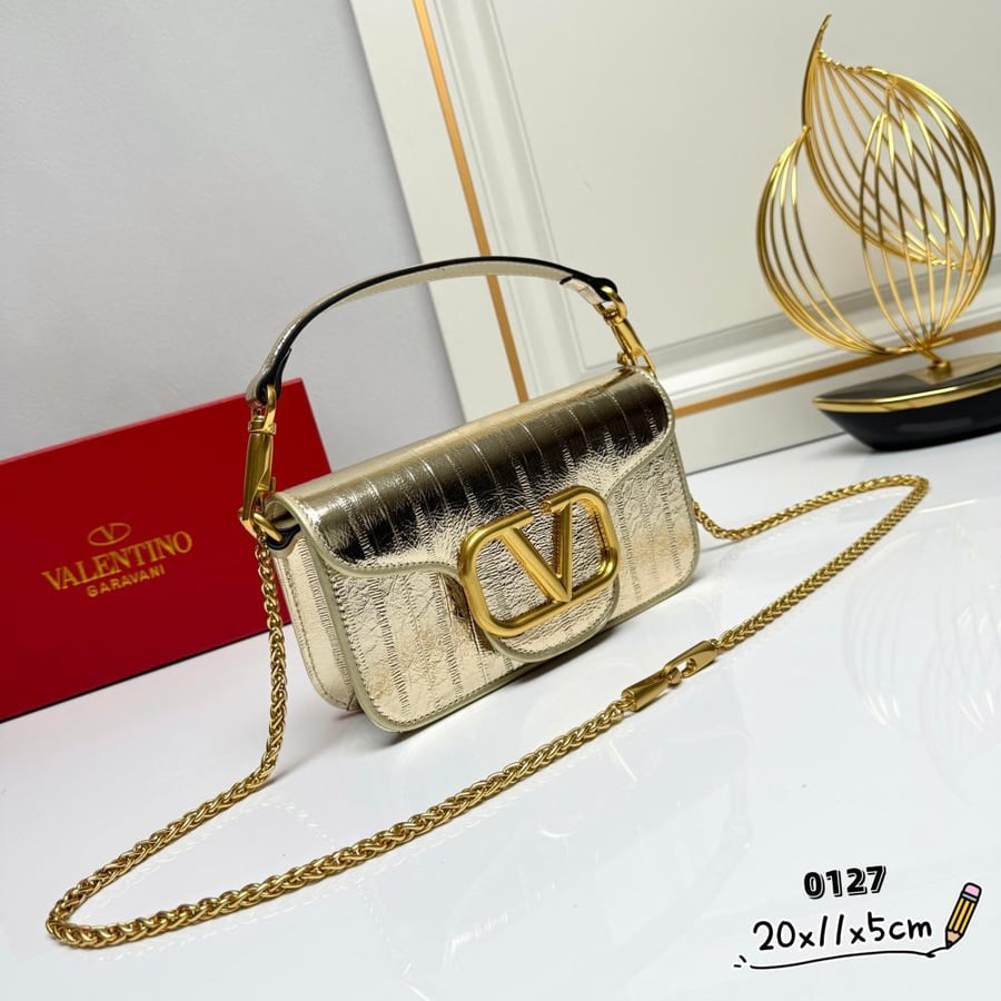 Valentino Garavani Loco Calfskin Leather Bag