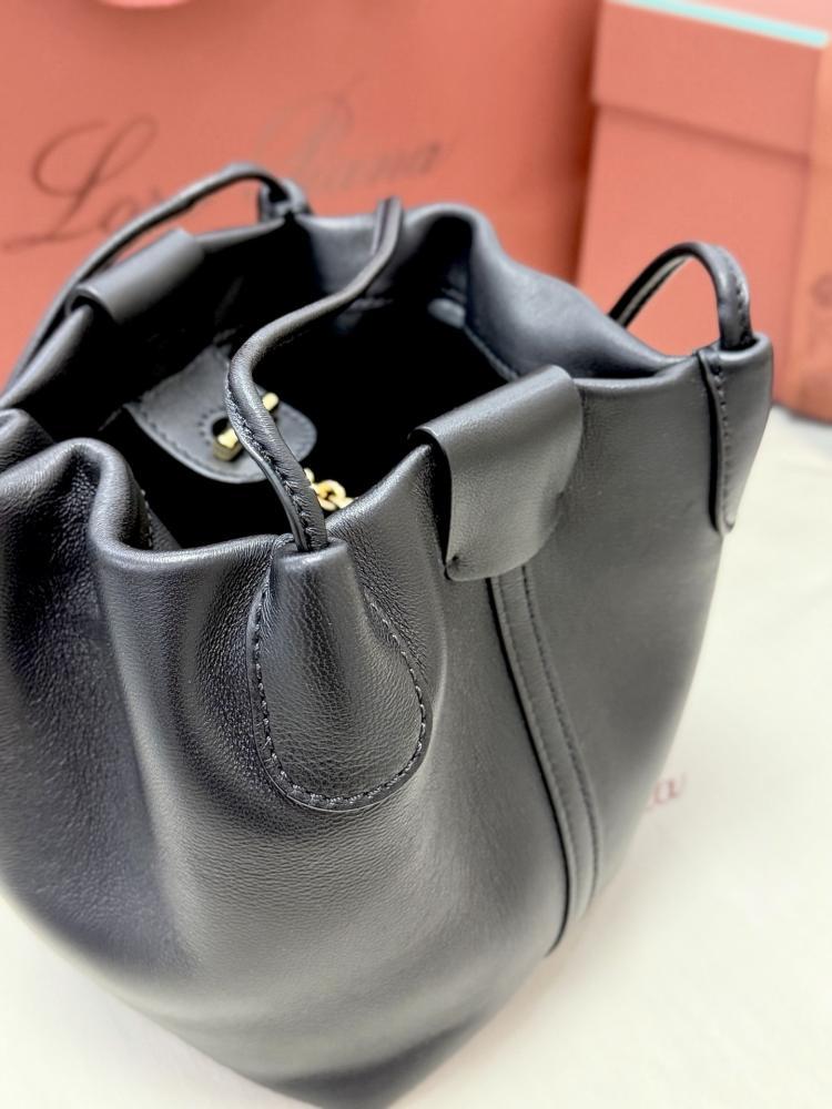Loro Piana Bale Softy Drawstring Bucket Bag