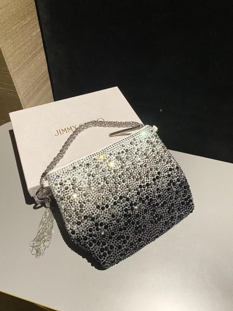Jimmy Choo Crystal Embellished Pouch Bag