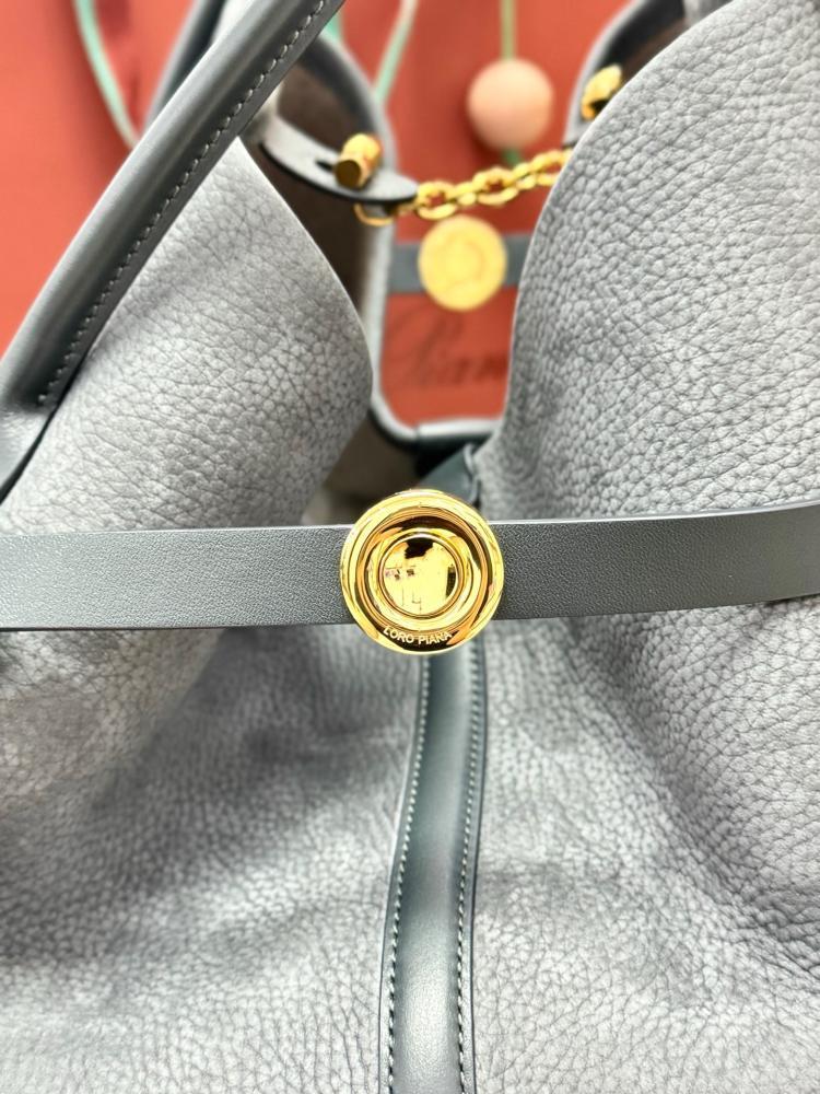 Loro Piana Large Grained Leather Tote Bag