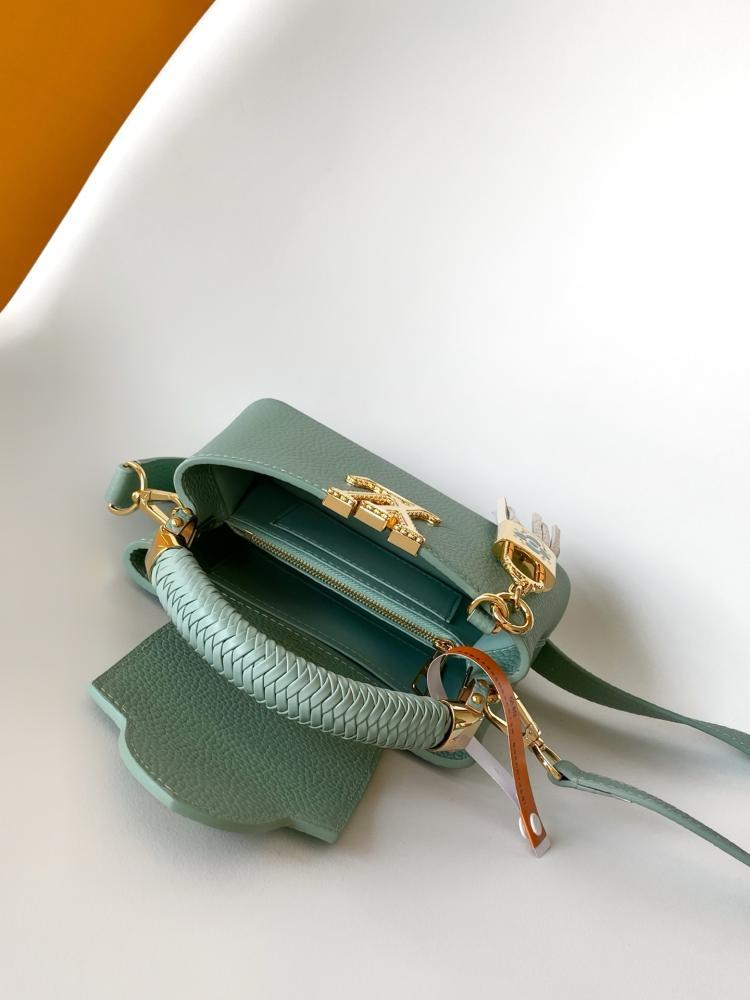 Louis Vuitton Capucines BB Braided Handle Leather Bag