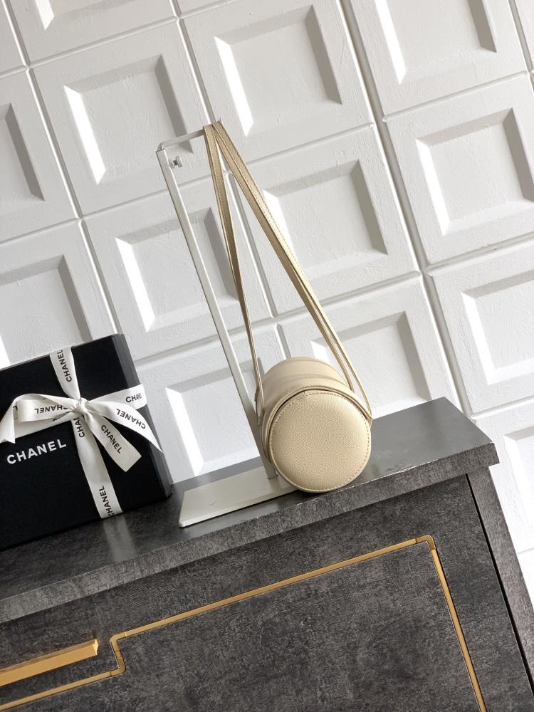 Chanel Grained Leather Cylindrical Bag