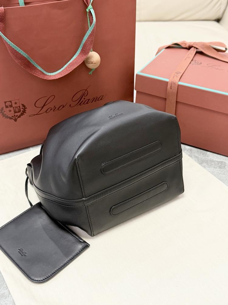 Loro Piana Bale Softy Drawstring Bucket Bag