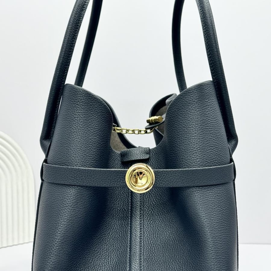 Loro Piana Large Grained Leather Tote Bag