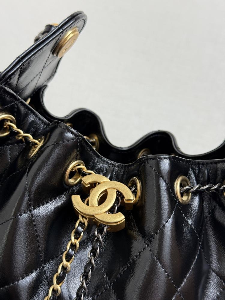 Chanel Quilted Drawstring Tote Bag