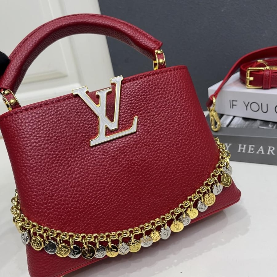 Louis Vuitton Capucines Mini Leather Bag with Charms Chain