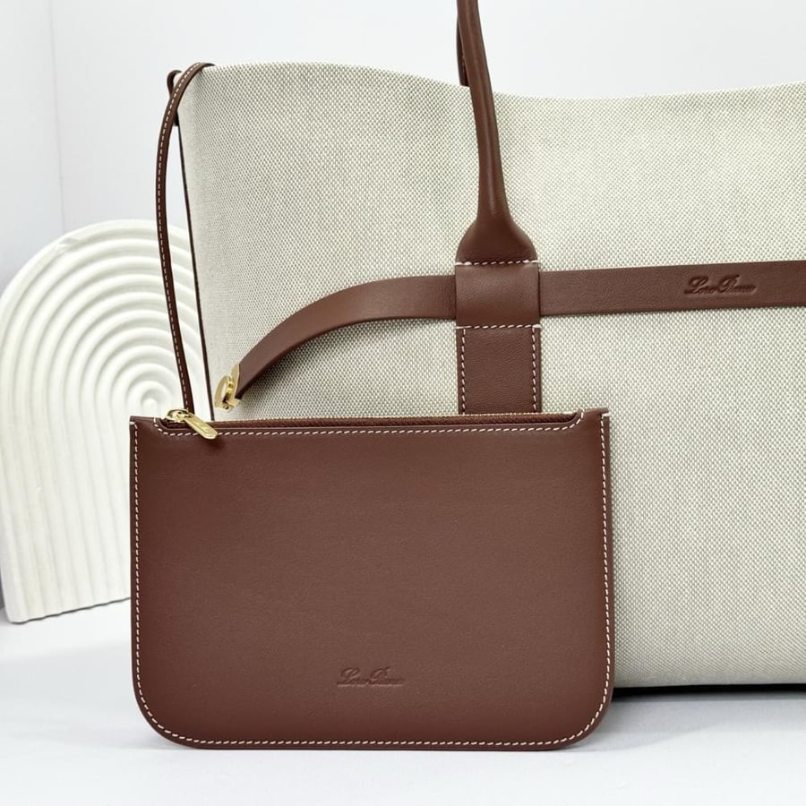Loro Piana Large Grained Leather Tote Bag