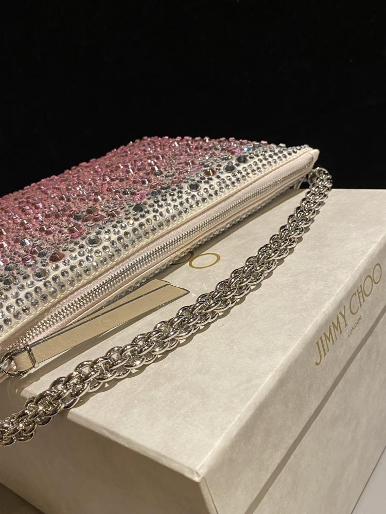 Jimmy Choo Crystal Embellished Pouch Bag