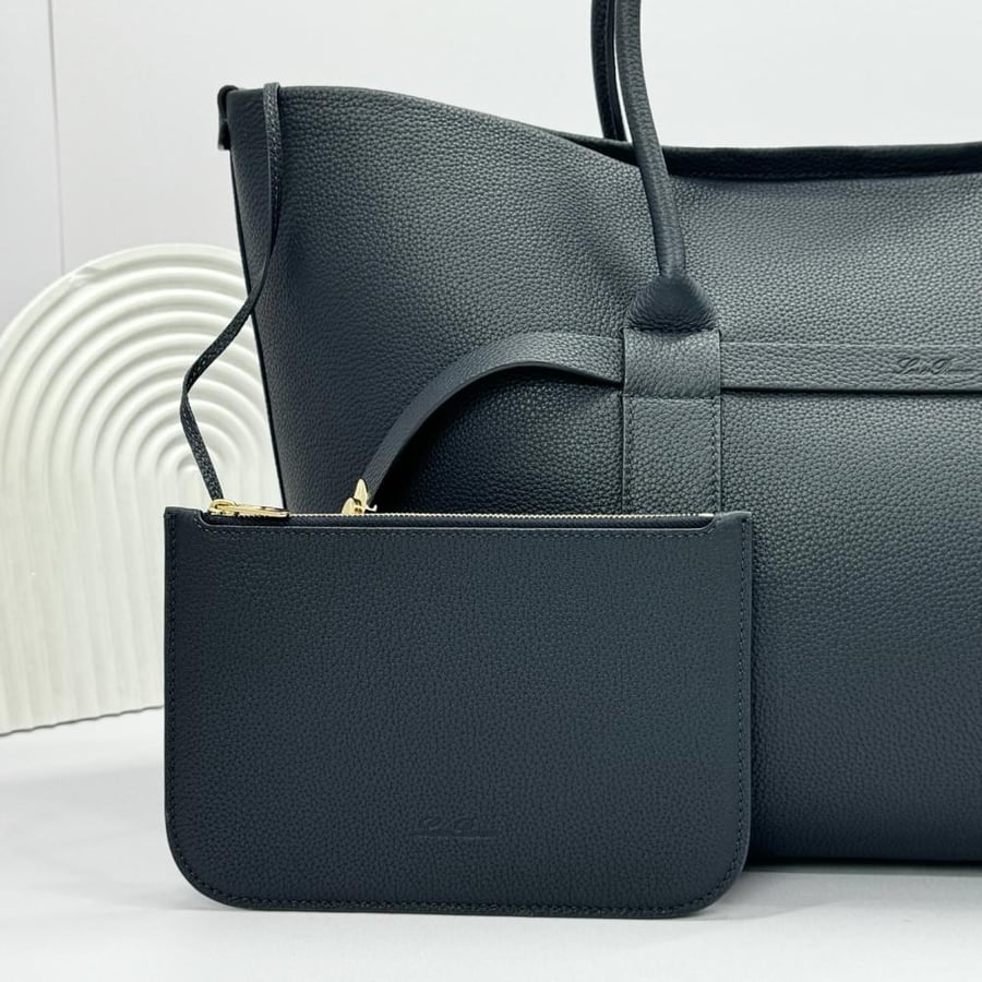 Loro Piana Large Grained Leather Tote Bag