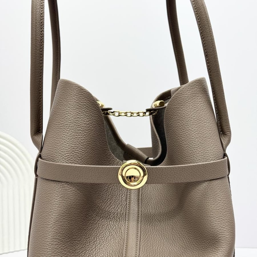 Loro Piana Large Grained Leather Tote Bag