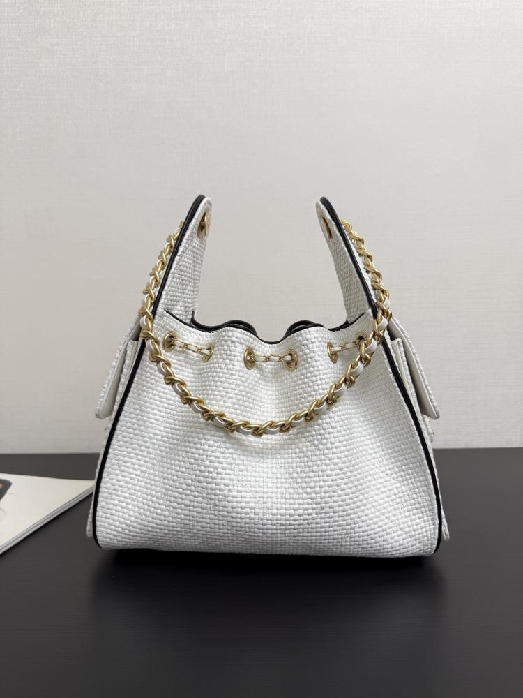 Chanel Quilted Drawstring Tote Bag