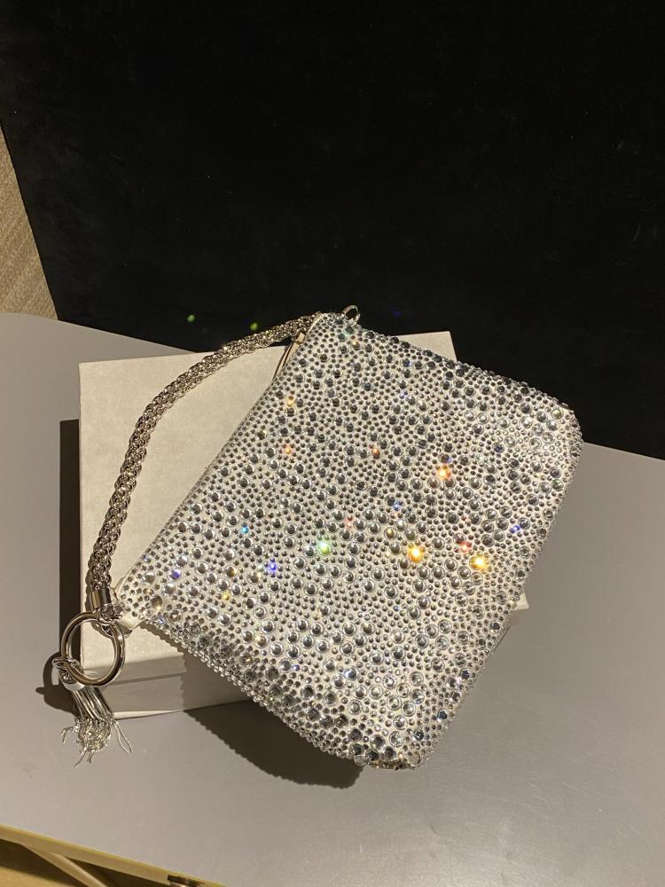Jimmy Choo Crystal Embellished Pouch Bag