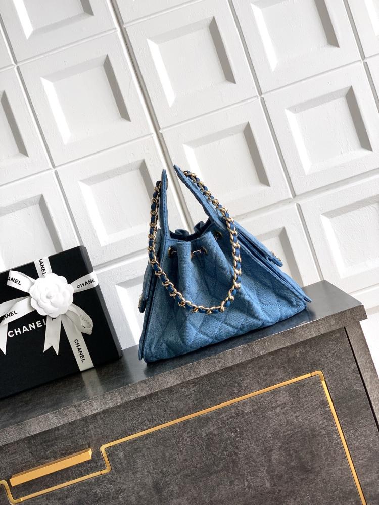 Chanel Quilted Drawstring Tote Bag