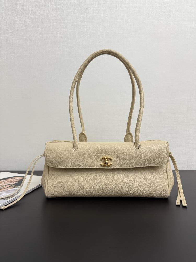 Chanel Quilted Grained Leather East-West Flap Bag